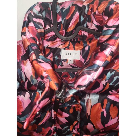 Milly Hayes cropped puffer floral jacket S multicolor - Picture 3 of 4